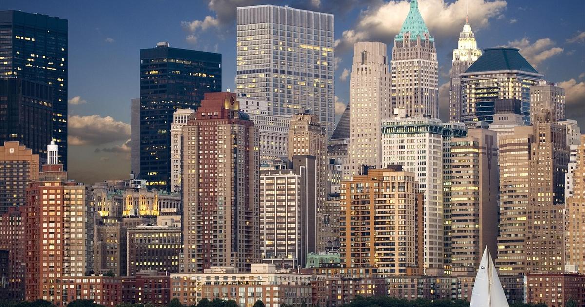 The Manhattan skyline, New York City, USA