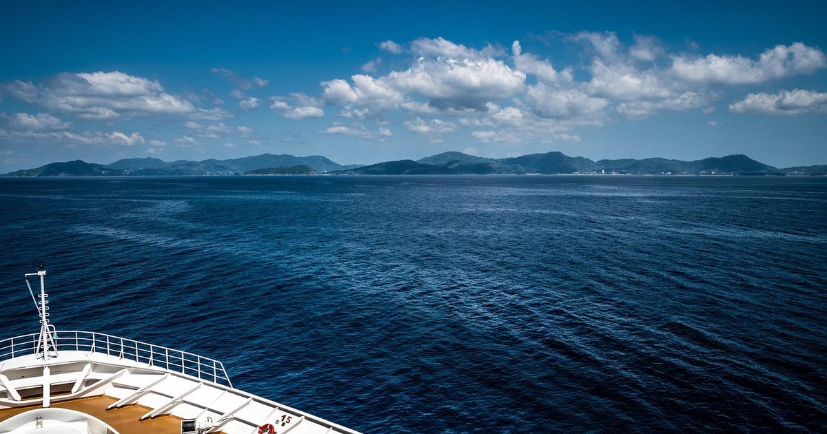 Blue sea and sky from a cruise ship