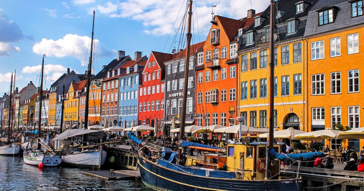 Nyhavn, Copenhagen's waterfront, with historic buildings and moored boats