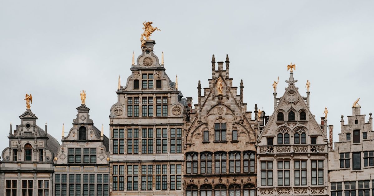 Ornate historic gabled buildings in Antwerp